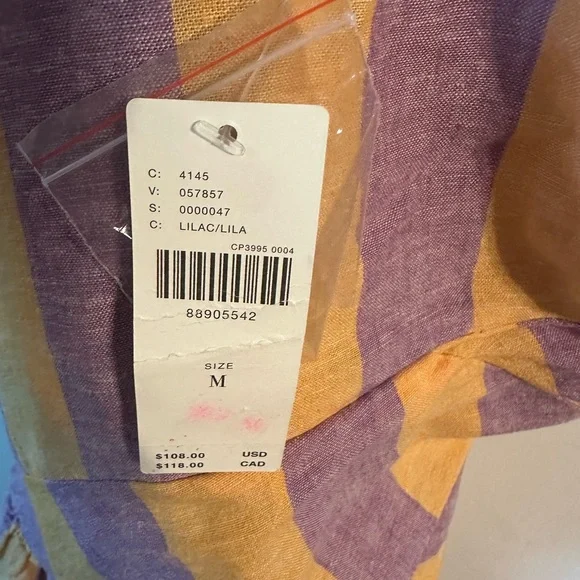 Sz medium 10 Anthropologie NWT Striped Purple and Orange Maxi Dress - Picture 9 of 12